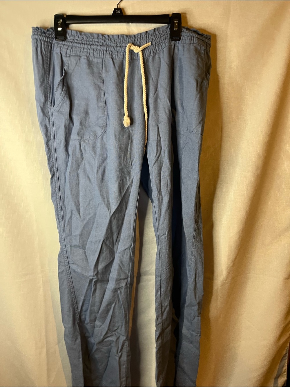 Roxy Women's Wide Leg Drawstring Pants in Light Blue. Nautical vibes